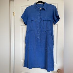 Size 10 blue shirt sleeve dress